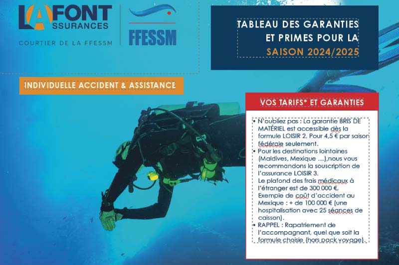 Assurance spécifique pour la plongée sous-marine